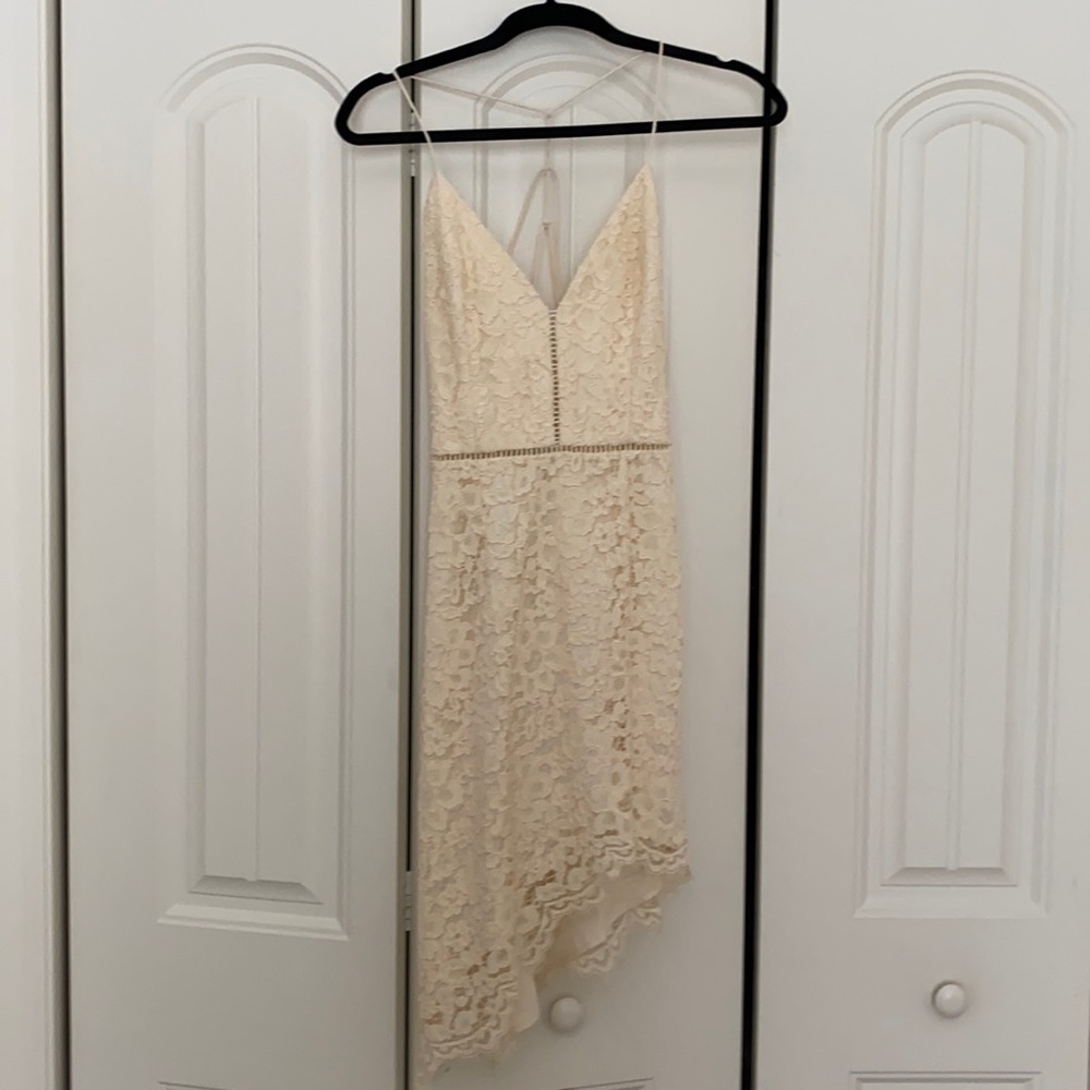 NBD light yellow strappy lace dress Size Small NWT
